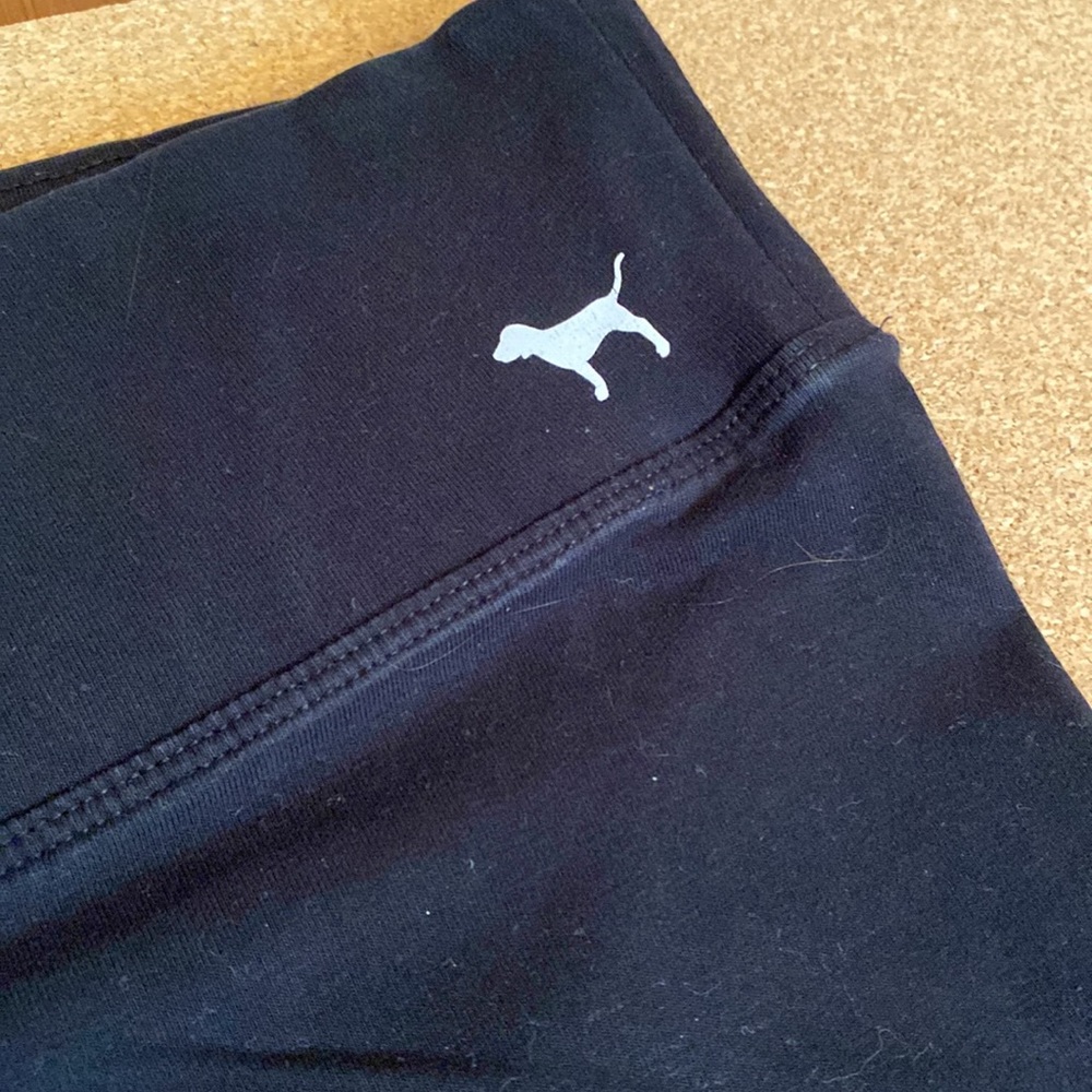 PINK leggings black. Plain band with Dog logo size M - Picture 2 of 3